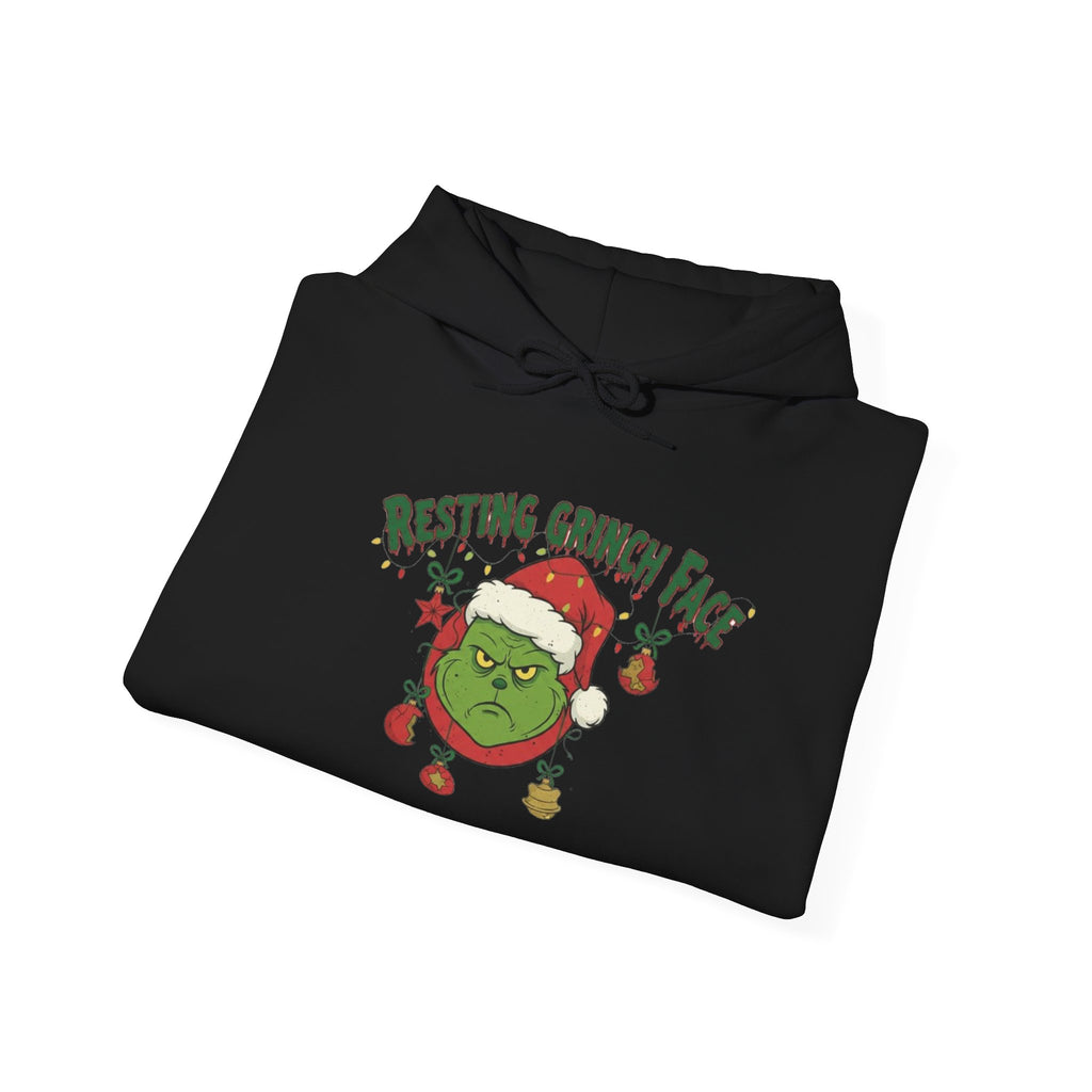 Grinch Face Christmas Hoodie – "Resting Grinch Face" Holiday Sweatshirt