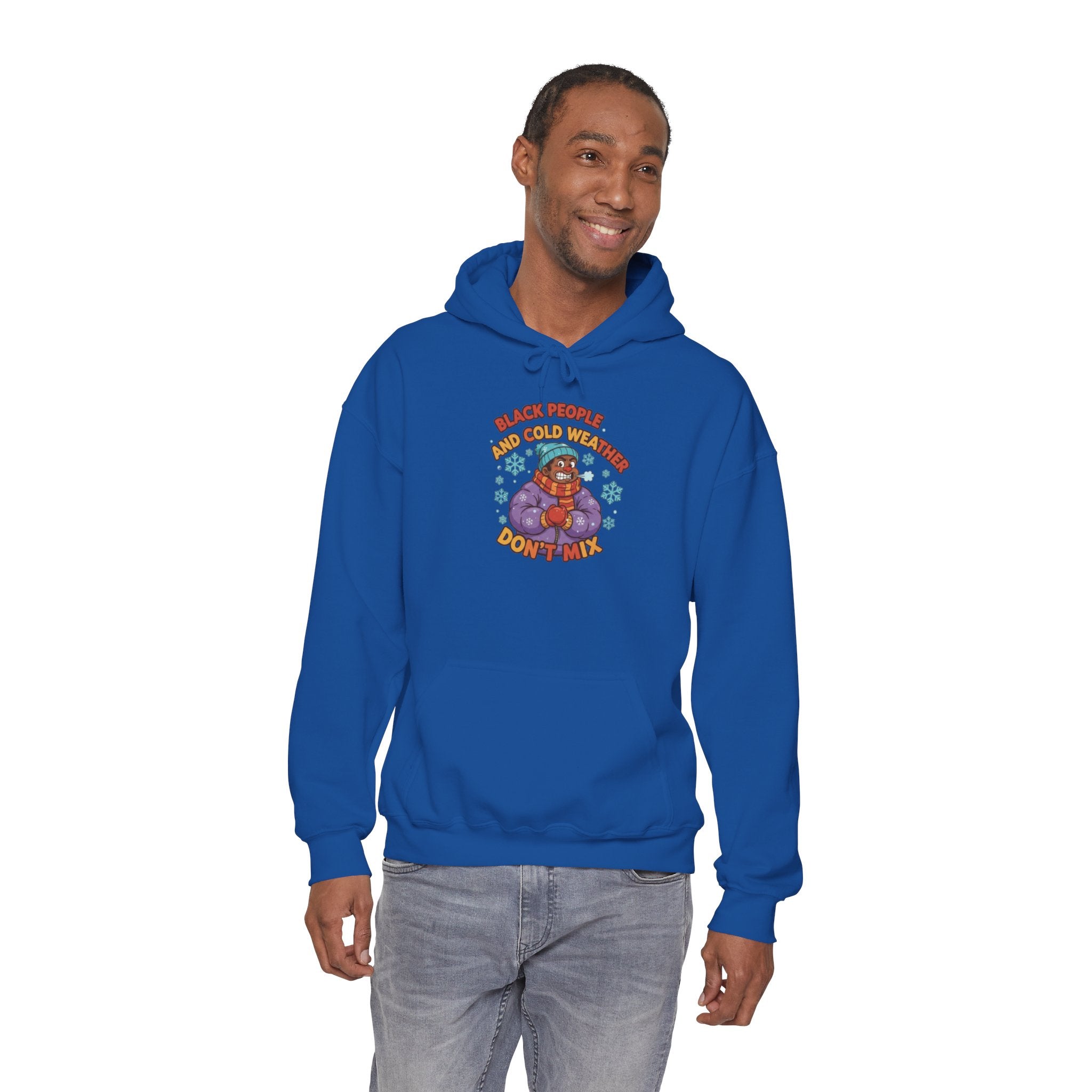 Retro Cat Meditation Hoodie — "Black People and Cats Who Don’t Mind" Graphic Sweatshirt