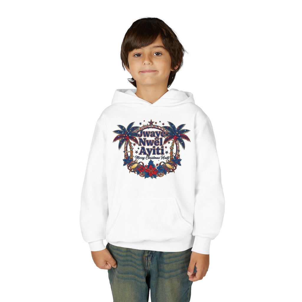 Youth Hoodie — ‘Always Niwel Ayiti’ Haitian Pride Tropical Design