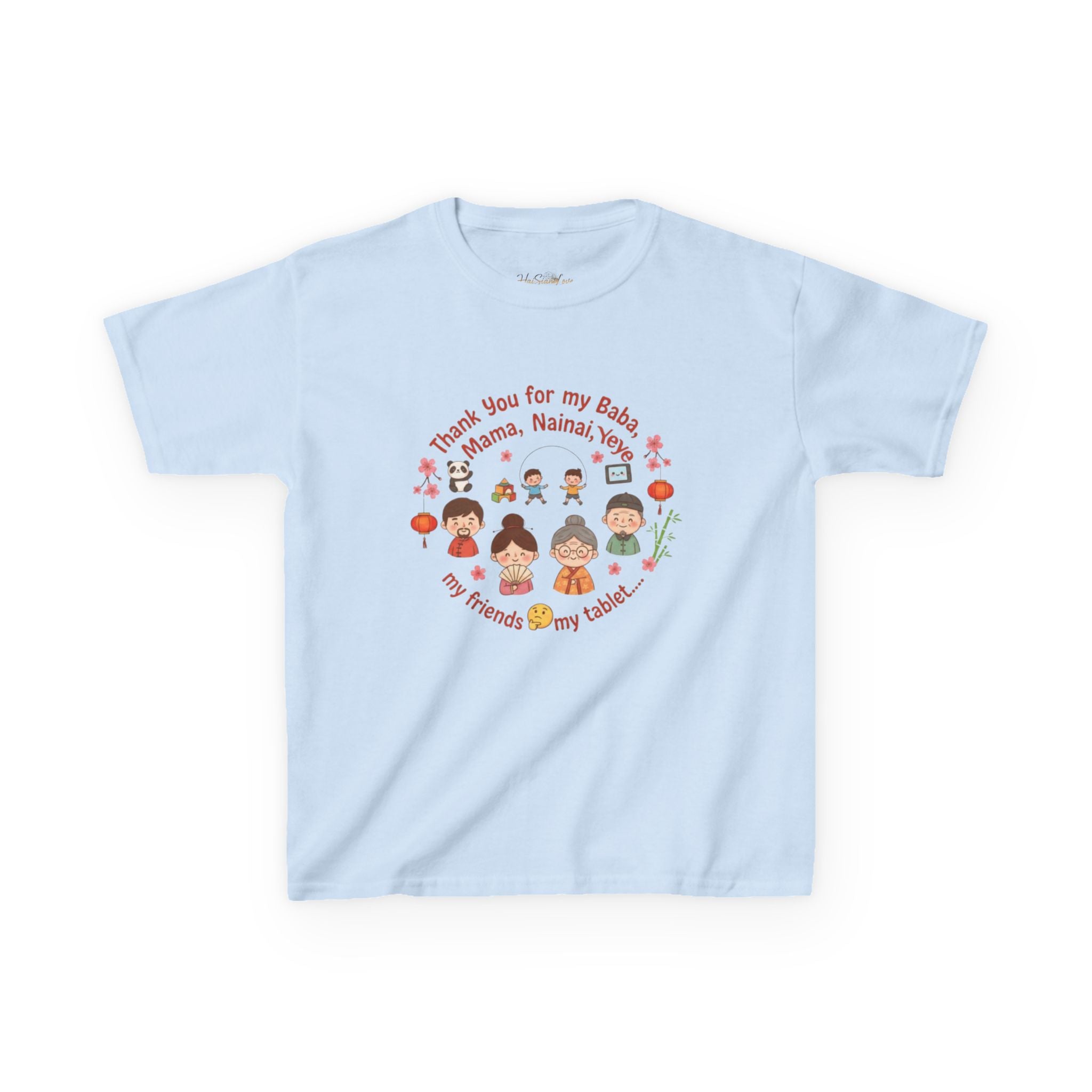 Kids Tee — 'Thank You for My Baba, Mama, Nainai' Multicultural Friends Design