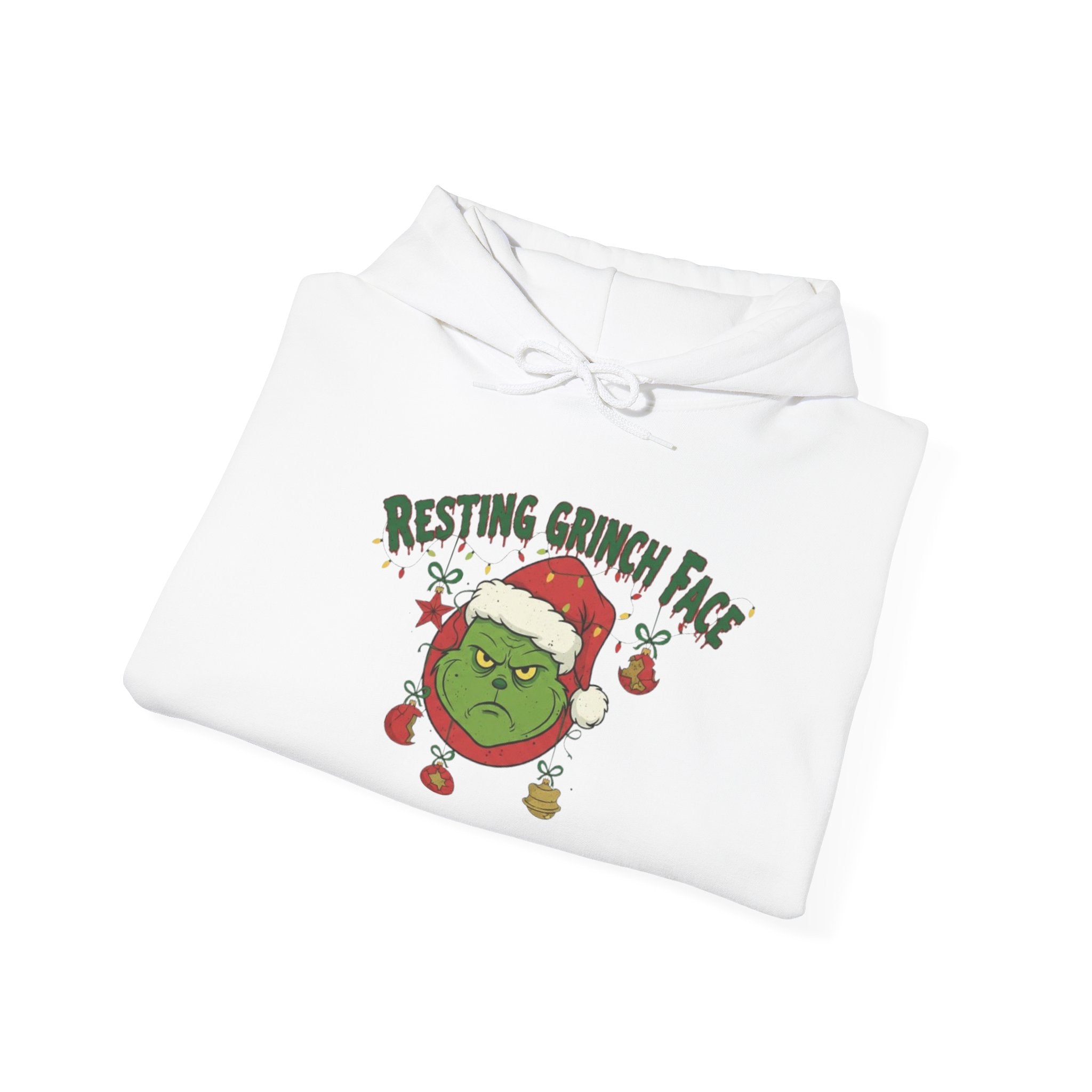 Grinch Face Christmas Hoodie – "Resting Grinch Face" Holiday Sweatshirt