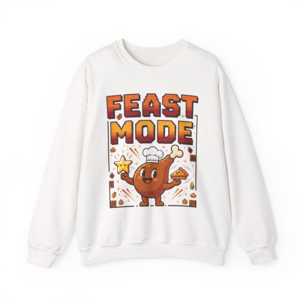 Feast Mode Sweatshirt – Funny Thanksgiving Food Cartoon Crewneck