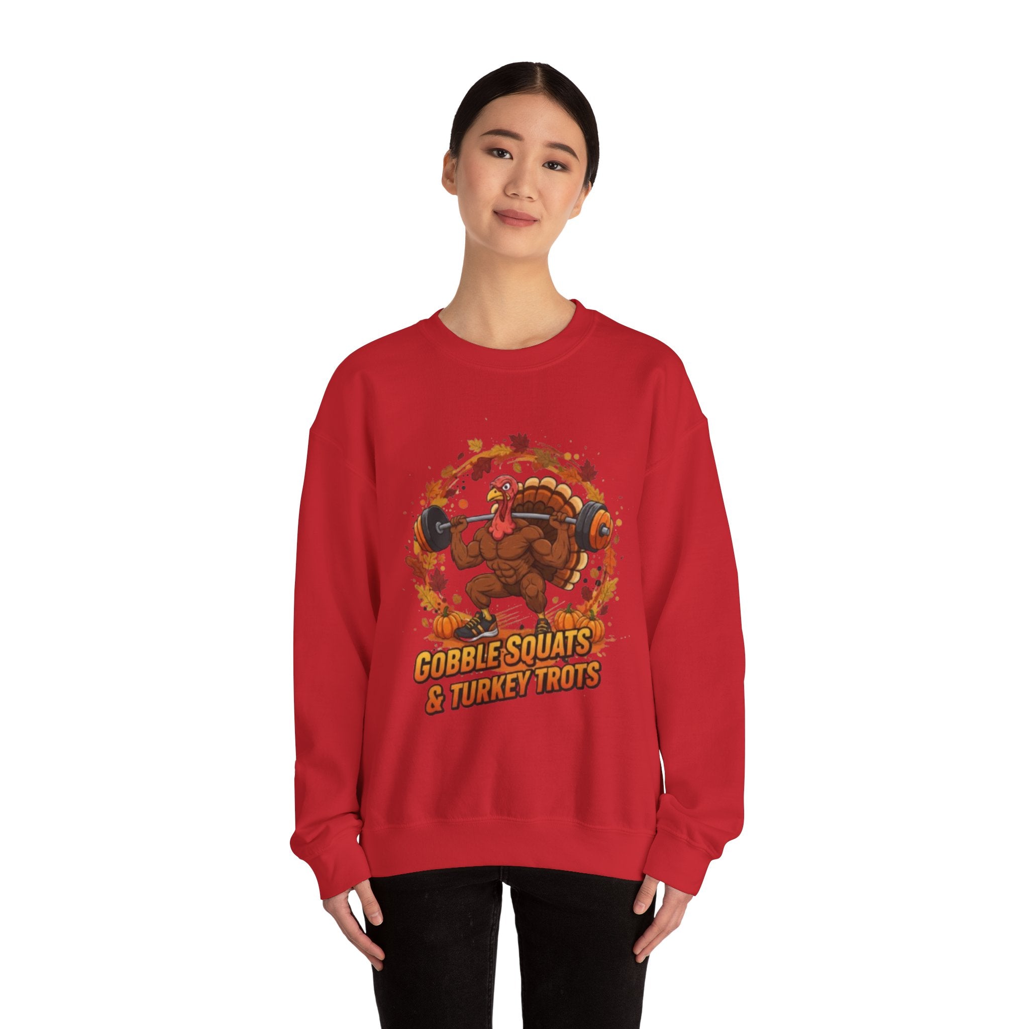 Thanksgiving Workout Sweatshirt — "Gobble Squats & Turkey Trots"