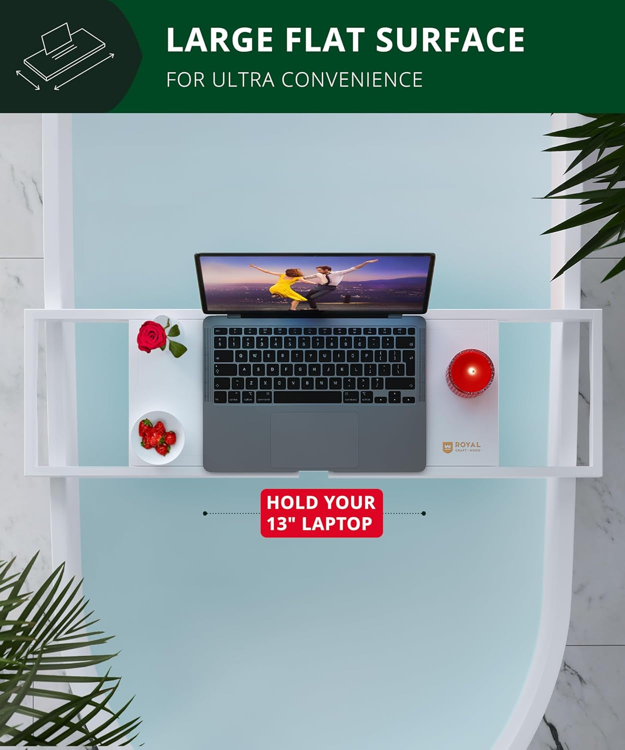 Premium Bathtub Tray - Expandable Bath Tray for Tub - Luxury Bathtub & Bathroom Accessories