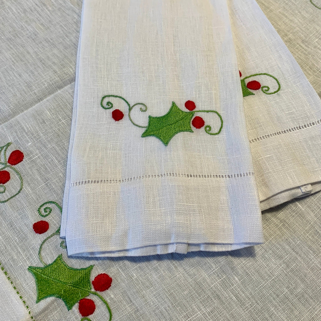 Tea Towels - Holly Leaf