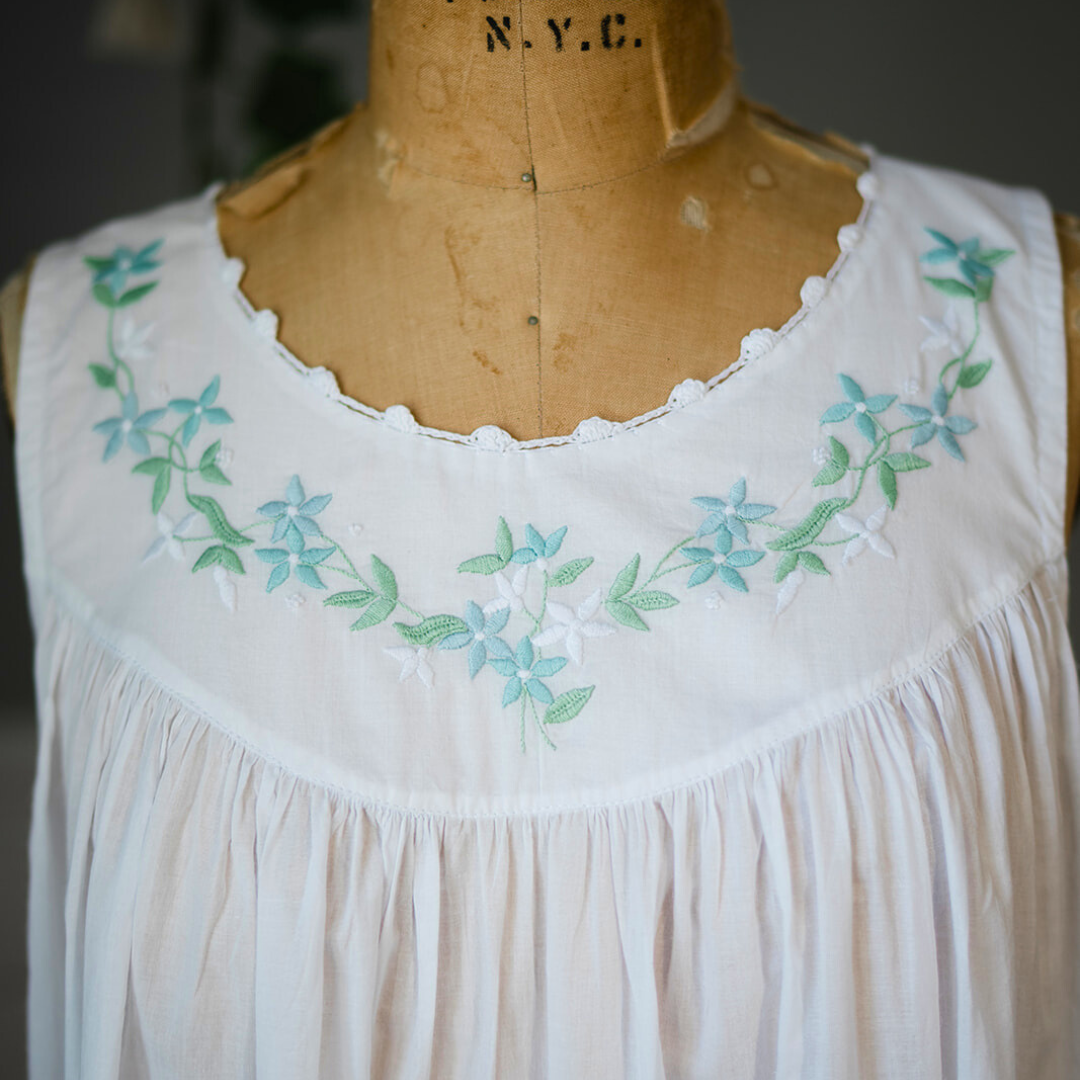 The Sarah Garland Nightgown - Aqua
