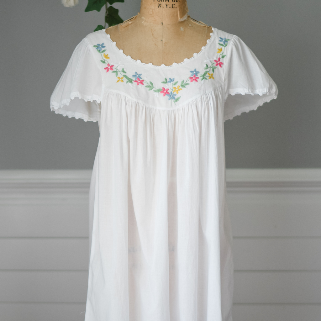 Cap Sleeve Garland Nightgown - Mixed