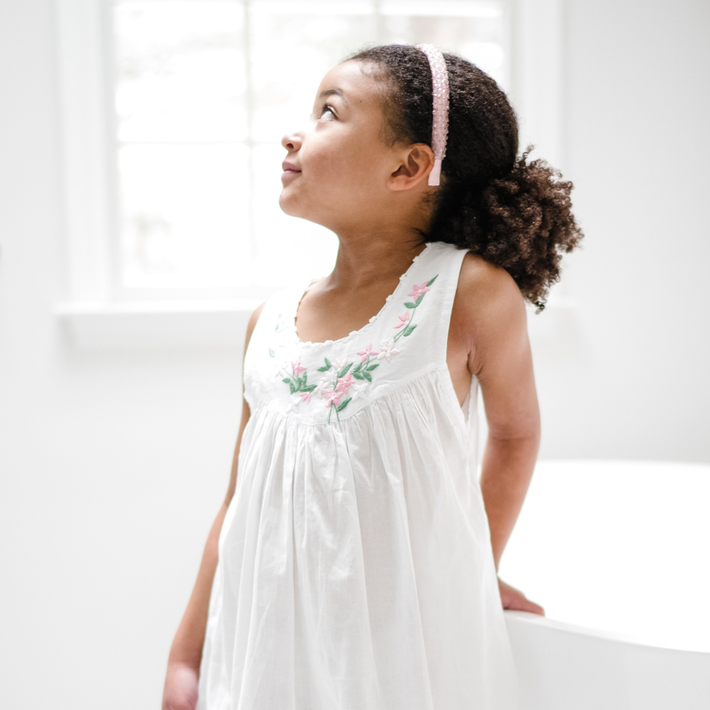 Little Girl Dress - Pink Garland