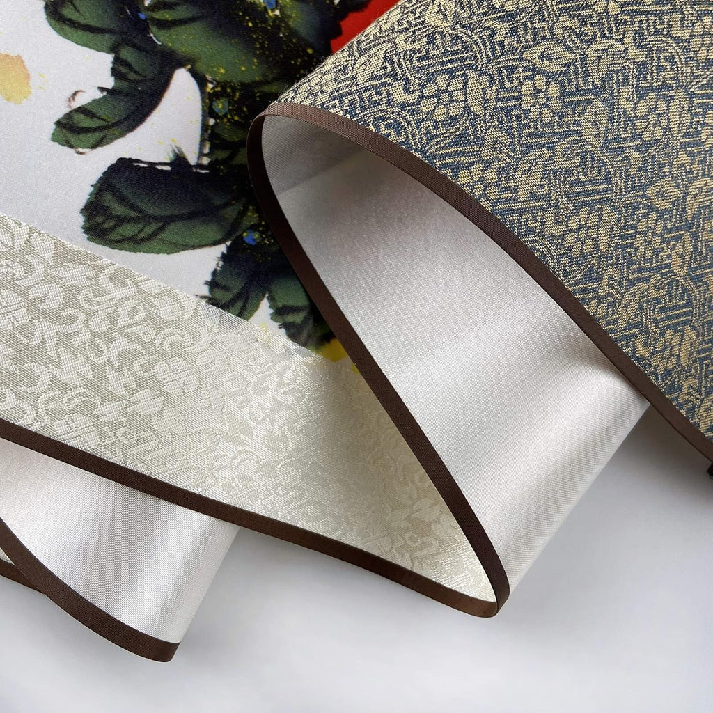 Asian Wall Decor Beautiful Silk Scroll Painting Birds - Peacock - Cuiyu Pixia Oriental Decor Chinese Art Wall Scroll Wall Hanging Painting Scroll (36.2 X 12 In)