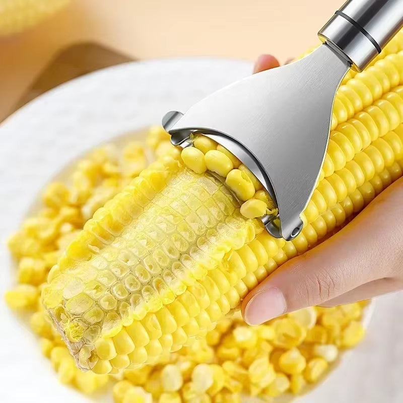 Corn Stripper Stainless Steel Manual Corn Planer Cob Stripper Reusable Corn Peeler Thresher Kitchen Fruit Vegetable Gadget Tool