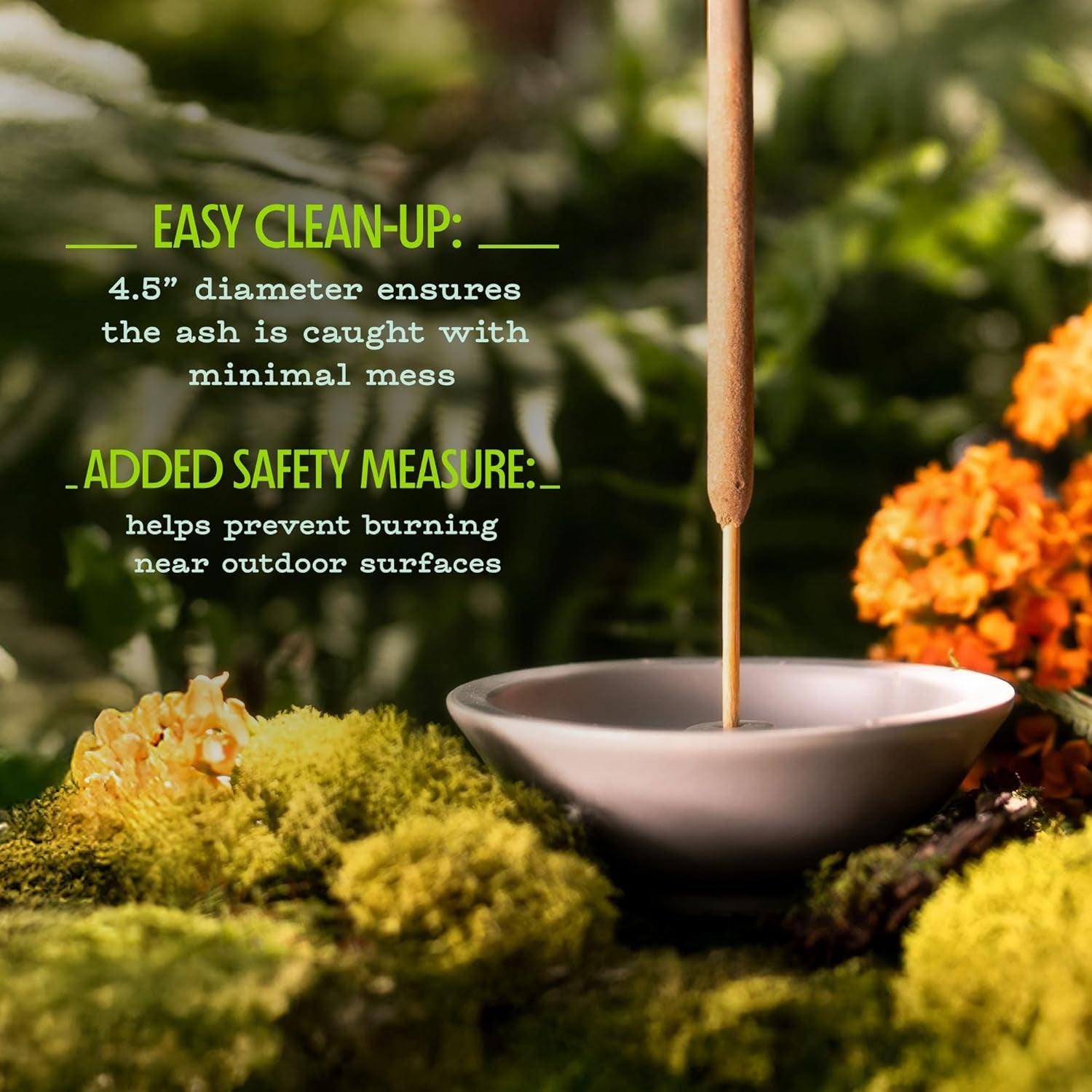 Murphy’S Naturals Stoneware Incense Stick Holder, Brown, 4.5” Ash Catcher for Outdoor Use, Durable & Stylish Design for Easy Clean-Up, 1-Pack