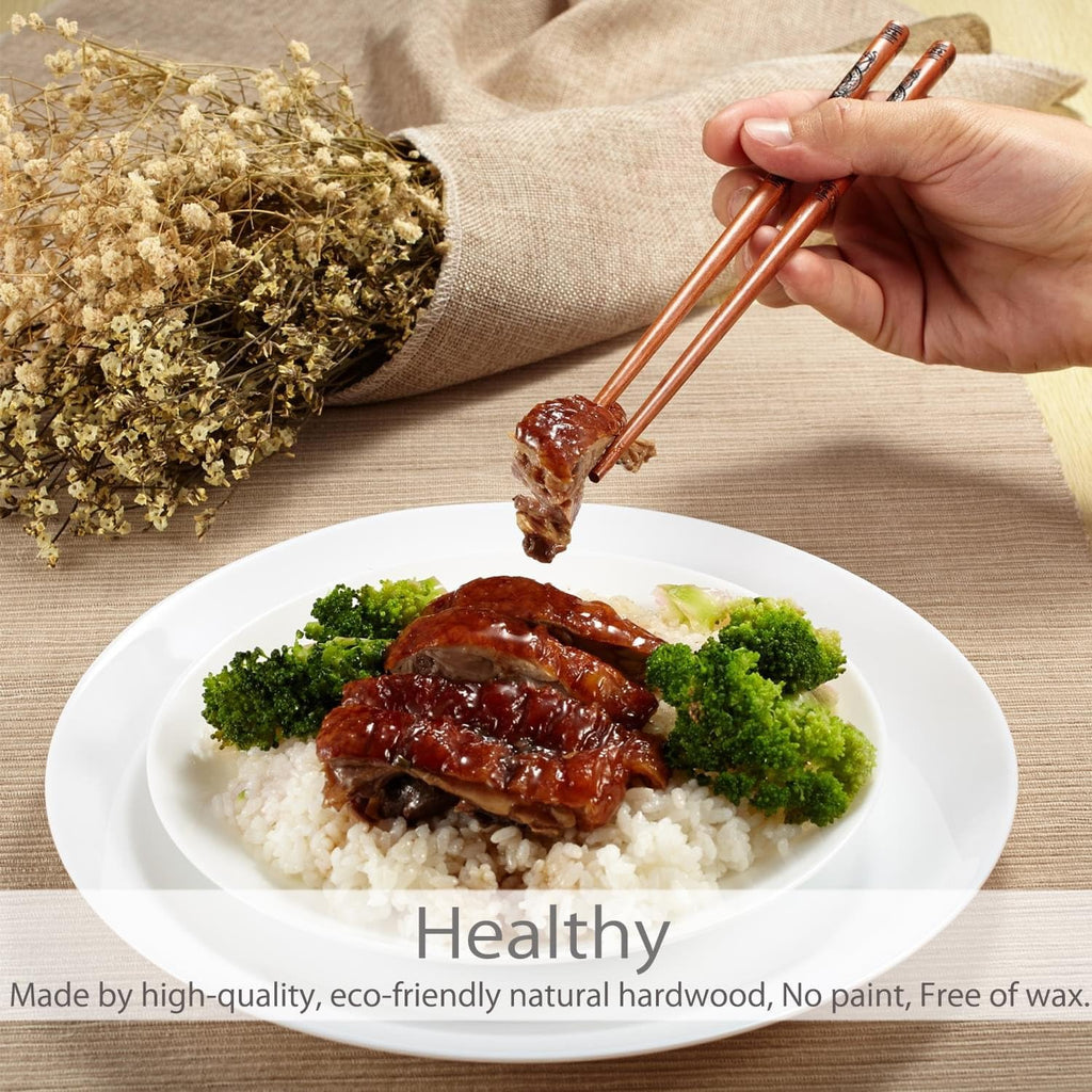 Chopstick Reusable Chinese Dragon and Phoenix Chopsticks with Holder and Carrying Bag Chinese Traditional Stylish Set（2 Pairs）