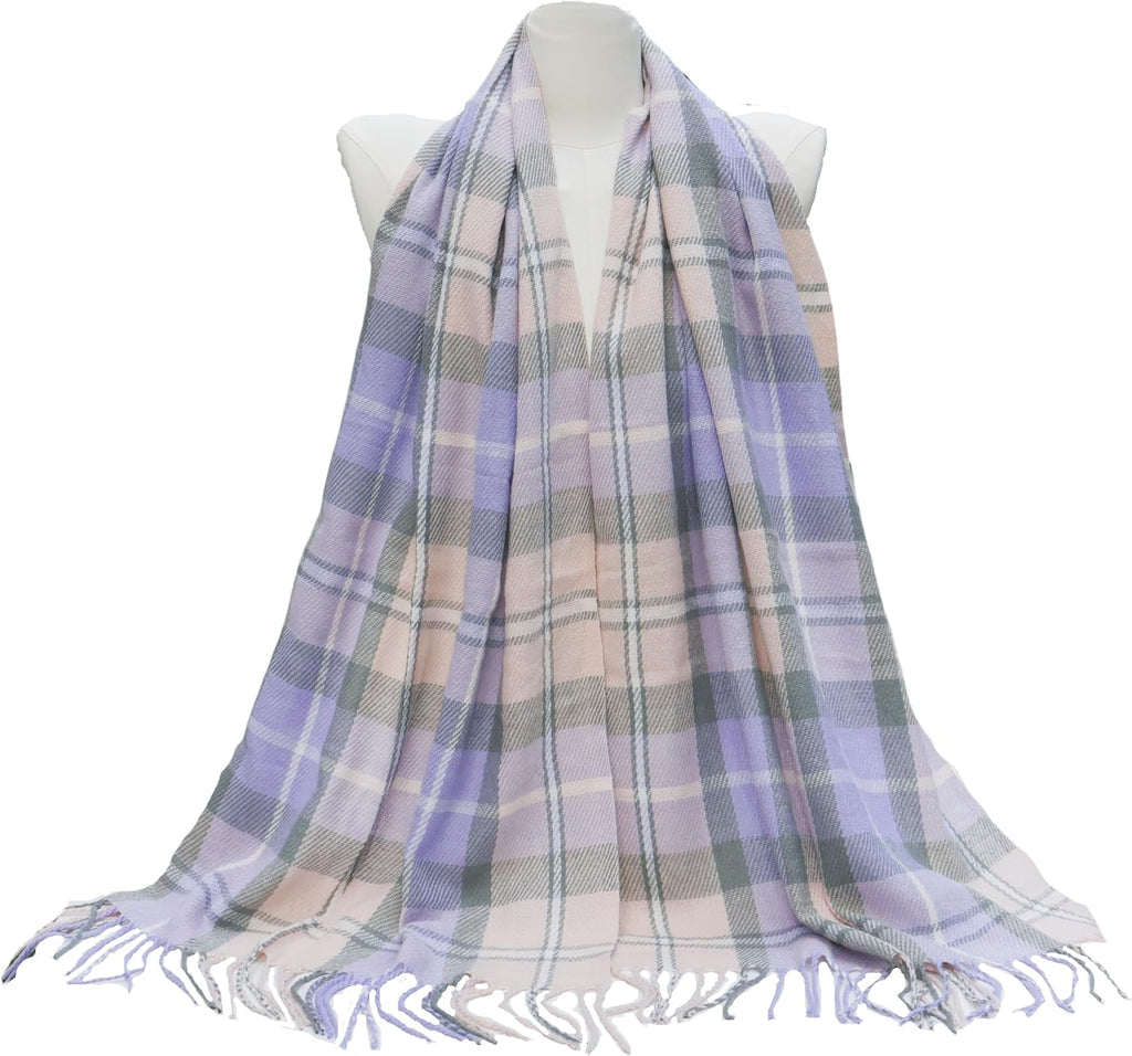Women'S Fashion Scarves Long Shawl Winter Thick Warm Knit Large Plaid Scarf