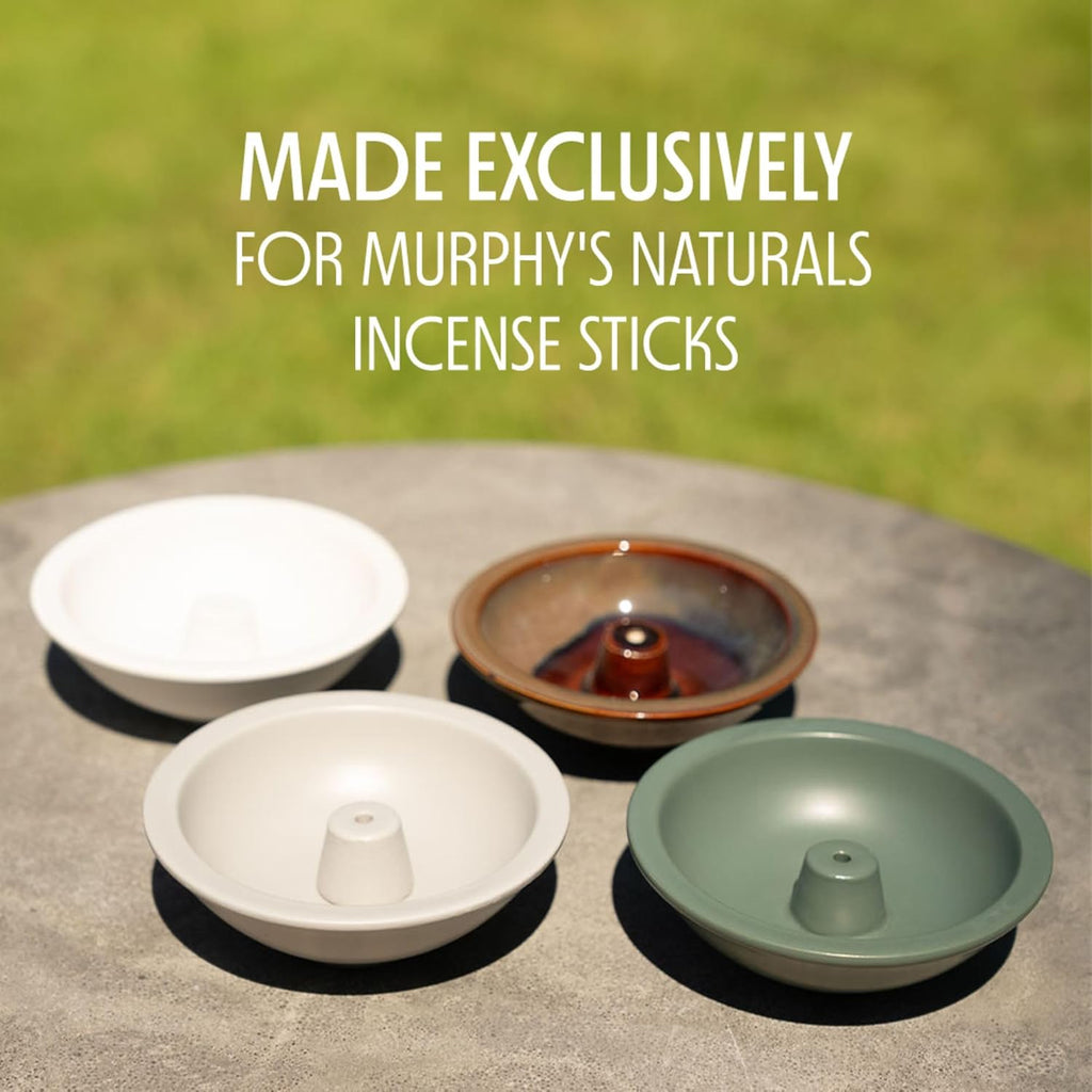 Murphy’S Naturals Stoneware Incense Stick Holder, Brown, 4.5” Ash Catcher for Outdoor Use, Durable & Stylish Design for Easy Clean-Up, 1-Pack