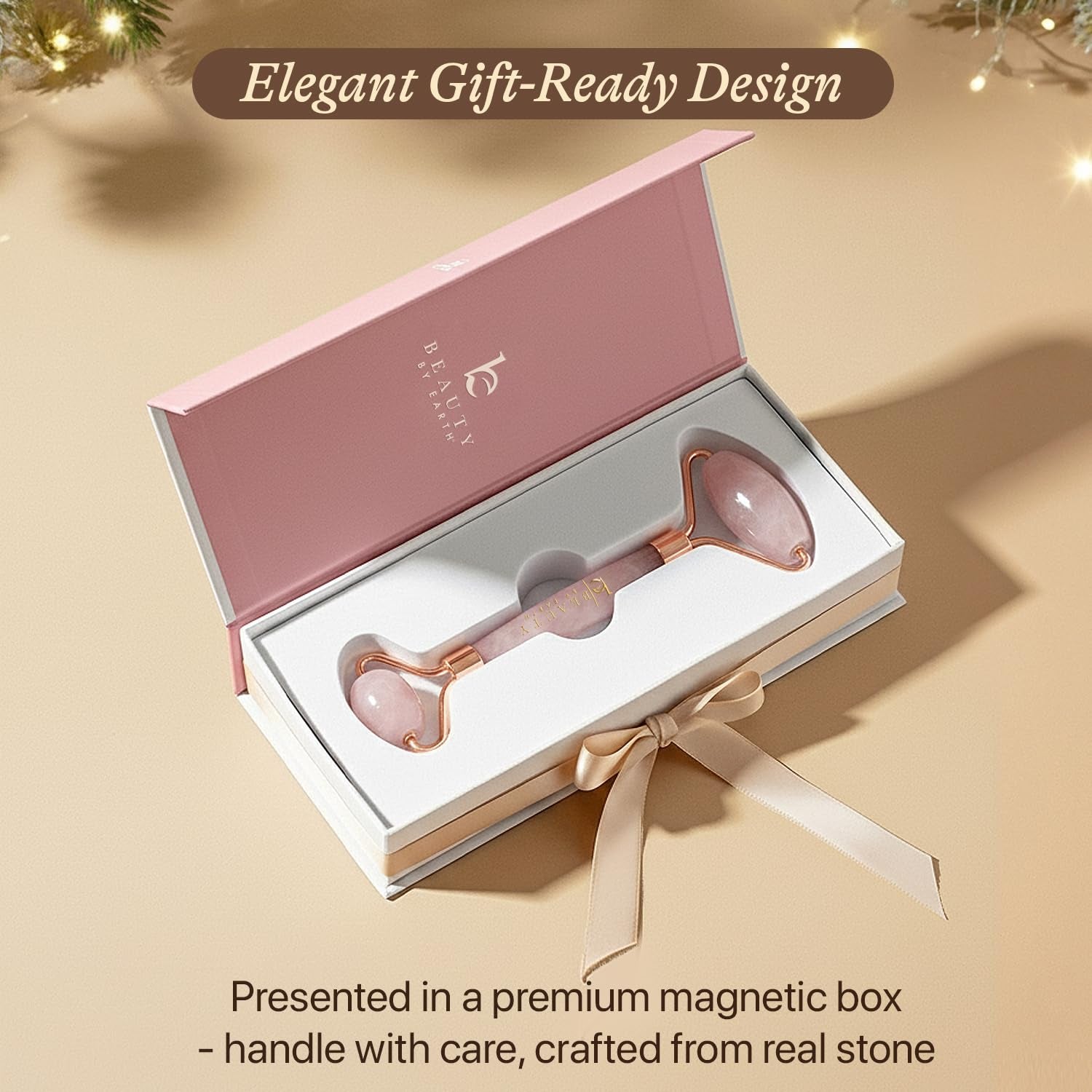 Rose Quartz Face Roller - Relaxation Gifts for Women, Stocking Stuffers for Teenage Girls & Her, Massager Skin Care Tools for Fine Lines and Wrinkles, Beauty Gift Ideas, Self Care Facial Tool