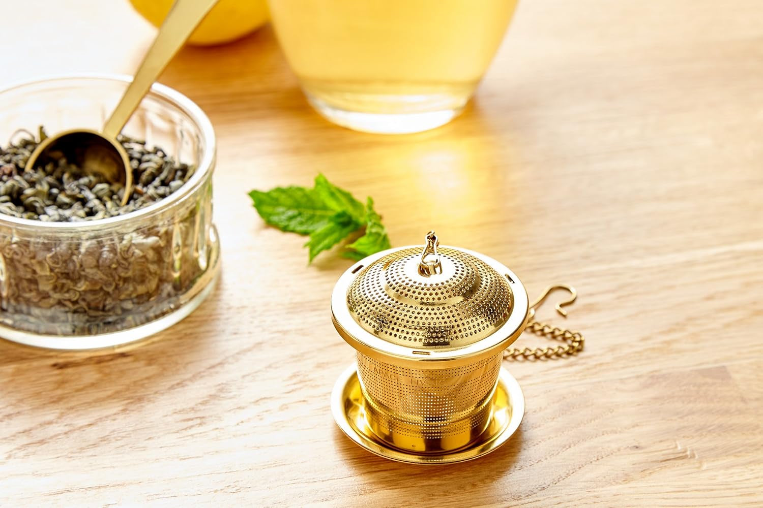 Tea Infuser (Set of 2) with Tea Scoop and Drip Dray - Ultra Fine Tea Strainer for Loose Leaf Tea - Stainless Steel Tea Steeper for a Superior Brewing Experience