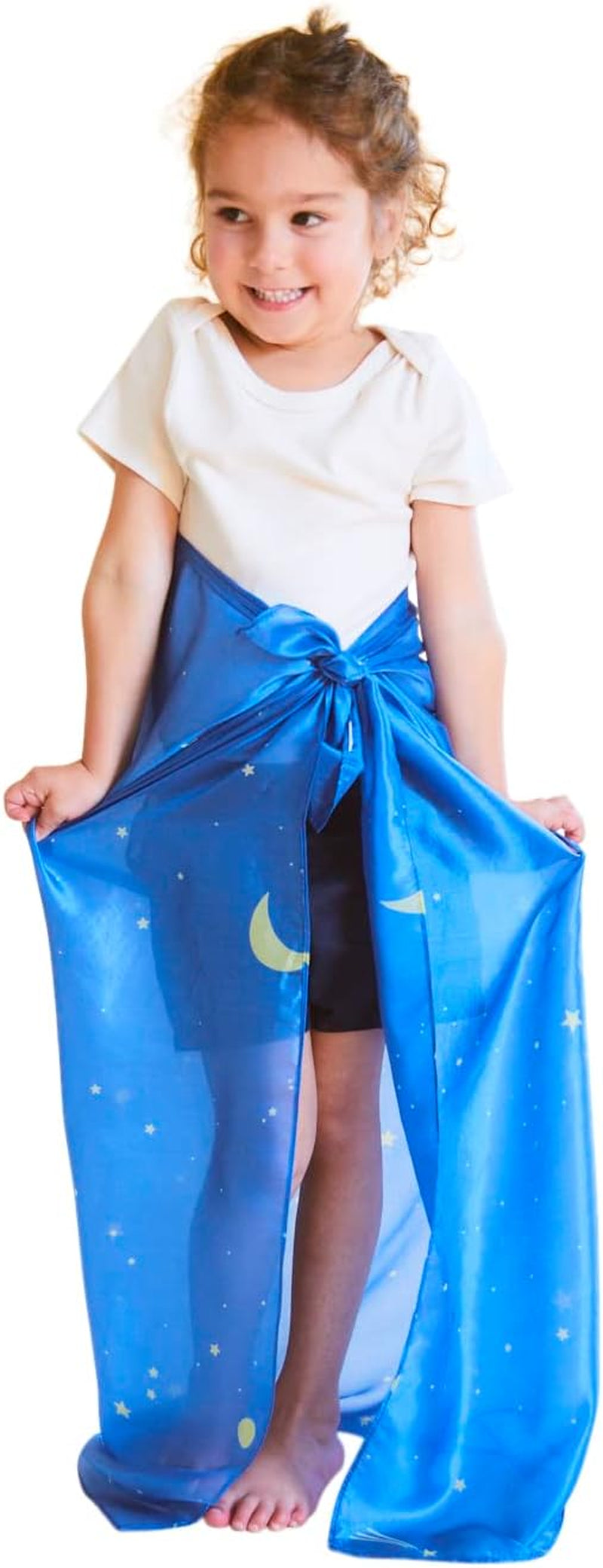 Enchanted Playsilk, 100% Silk Scarves for Kids and Toddlers, Sensory Toys | Bright Square Scarves, Montessori Waldorf Toys for Imaginative Pretend Play - Starry Night