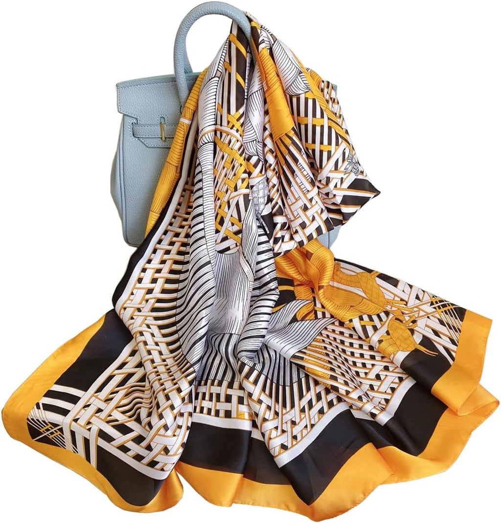 Fashion Scarves Scarf 100% Silk Feeling Scarf Silk like Scarves Long Lightweight Sunscreen Shawls for Women