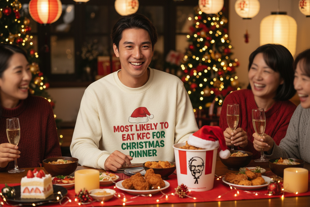 KFC Christmas Sweatshirt - Asian Dinner Scene